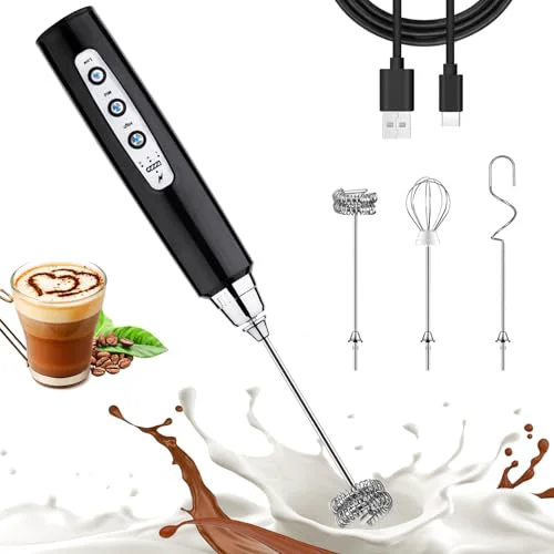 Exceptional Black Handheld Milk Frother for Coffee Unique