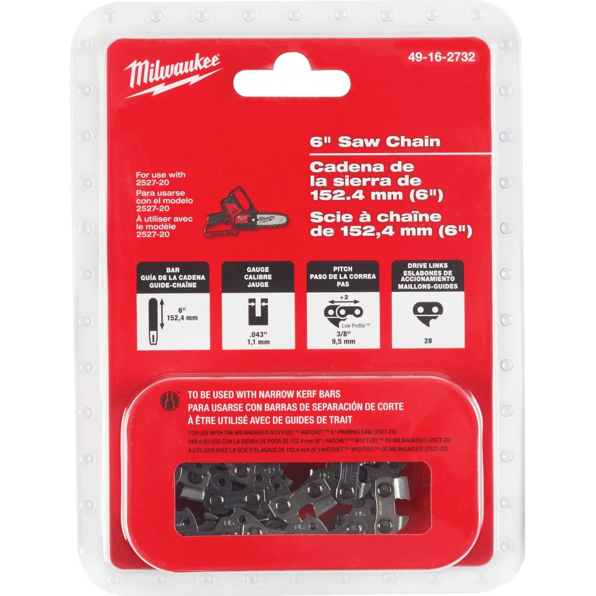 Versatile Milwaukee 6 In. Chainsaw Chain Proven