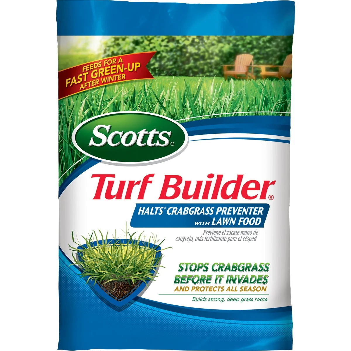 Pure Scotts Turf Builder 40.05 Lb. 15 000 Sq. Ft. 30-0-4 Lawn Fertilizer with Halts Crabgrass Preventer Crafted