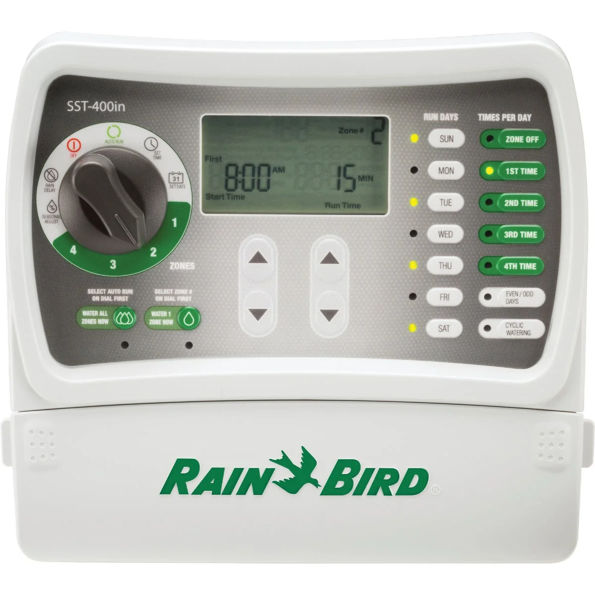 Official Rain Bird 4-Station Indoor Plug-In Irrigation Sprinkler Timer Soft
