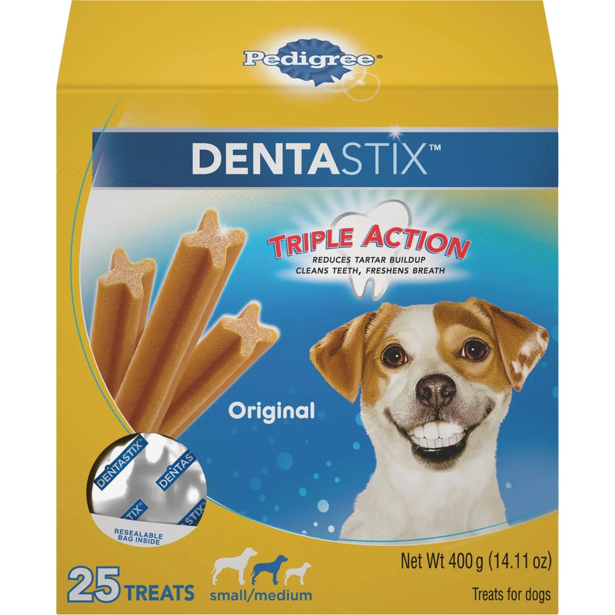 Quality Pedigree Dentastix Small Medium Dog Flavor Dental Dog Treat 25-Pack Long-Lasting