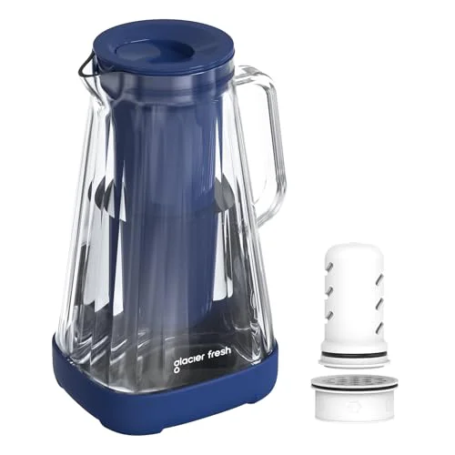 Comfortable 10 Cup Purela Glass Water Pitcher With 2 Filters Crafted