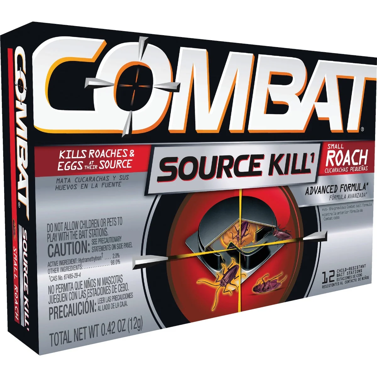 Fine Combat Source Kill 0.42 Oz. Solid Small Roach Bait Station 12-Pack High-Performance