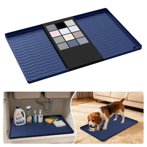 Exceptional Waterproof Silicone Under Sink Mat 22” x 14” Shelf Liner for Kitchen and Bathroom Innovative