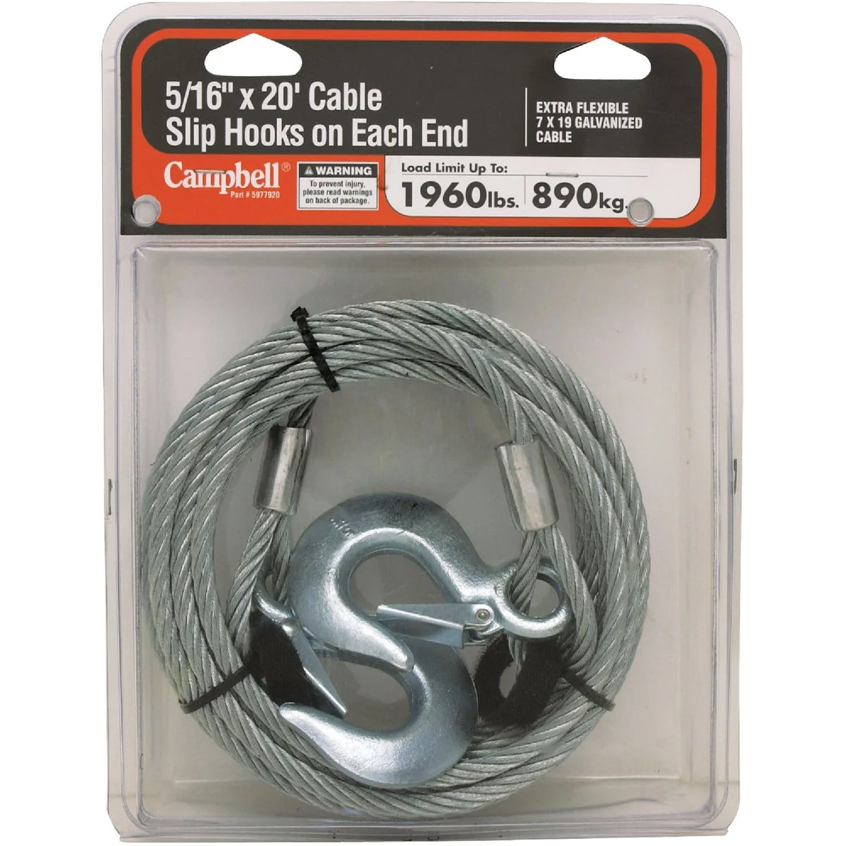 Elegant Campbell 5 16 In. x 20 Ft. x 1960 Lb. Tow Cable Fashionable