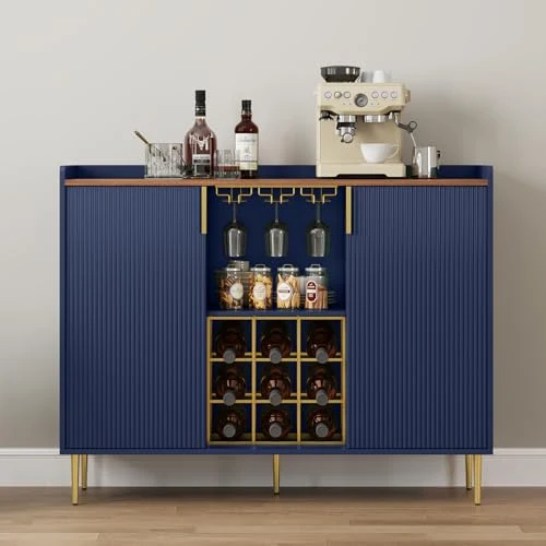 Comfortable 48 Wine Bar Cabinet with Fluted Texture Specialty