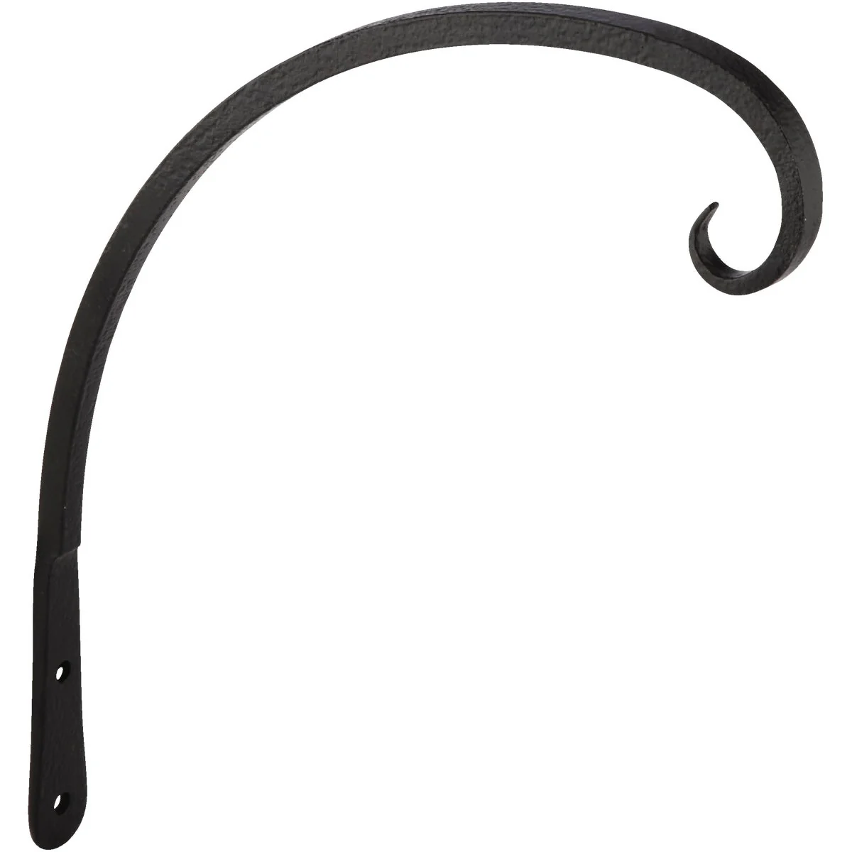 Relaxed Panacea 8 In. Black Powder-Coated Curved Wrought Iron Hanging Plant Bracket Artisan