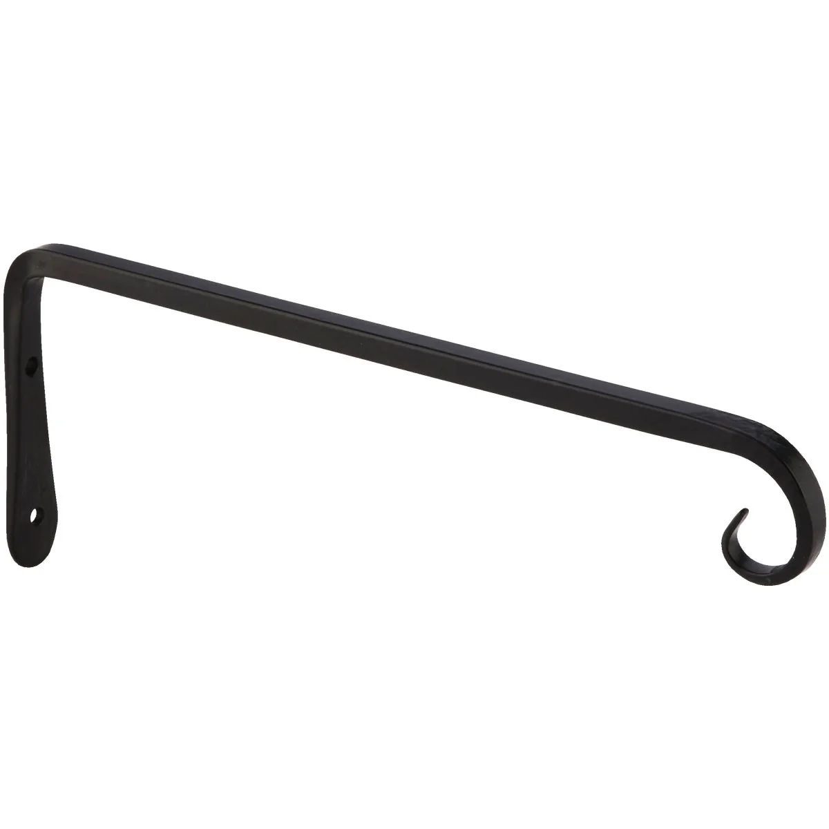 Traditional Panacea 10 In. Black Powder-Coated Straight Wrought Iron Hanging Plant Bracket Advanced