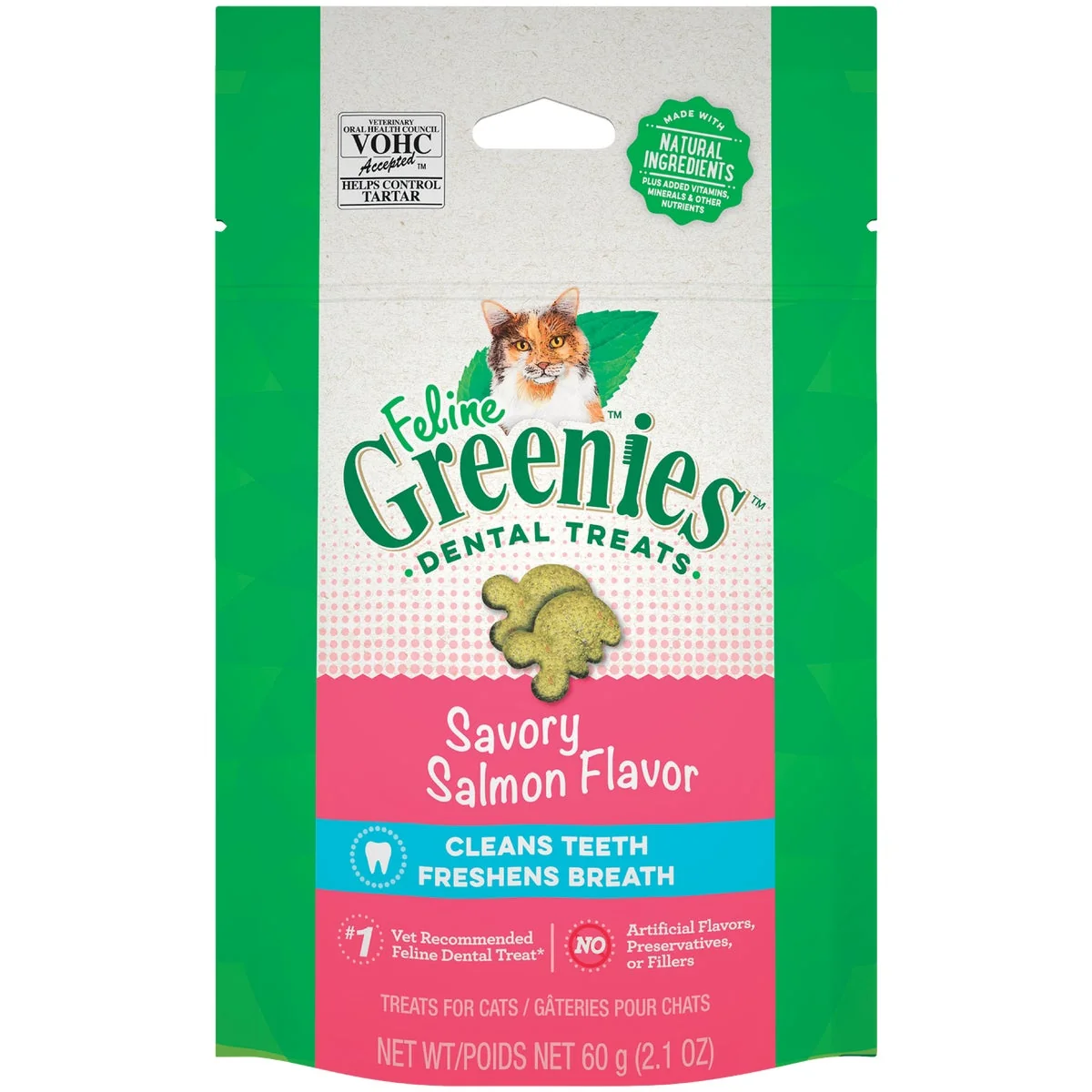 Contemporary Greenies Savory Salmon 2.1 Oz. Dental Cat Treats Reliable