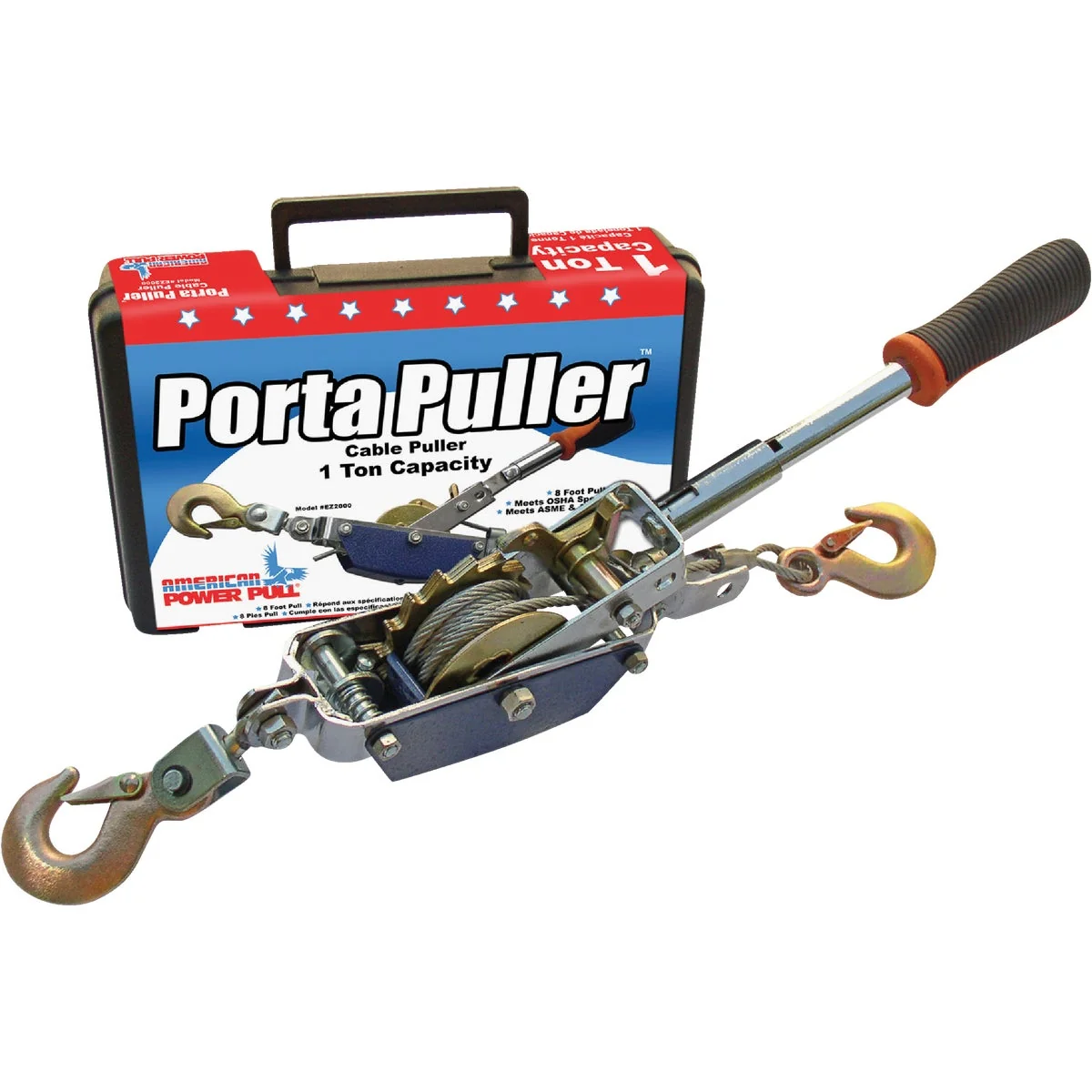 World-Class American Power Pull 1 2-Ton to 1-Ton 10 Ft. Cable Puller With Case Enhanced