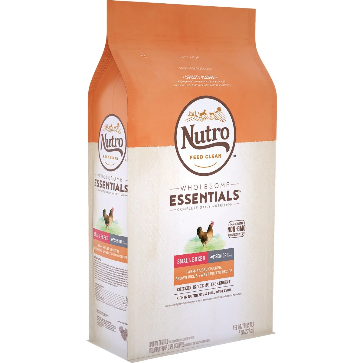 High-Quality Nutro Wholesome Essentials 5 Lb. Chicken Brown Rice Sweet Potato Small Breed Senior Dry Dog Food Premium Material