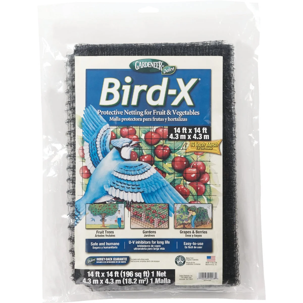 Clean Bird X 3 4 In. Mesh 14 Ft. x 14 Ft. Garden Netting Easy-to-Use