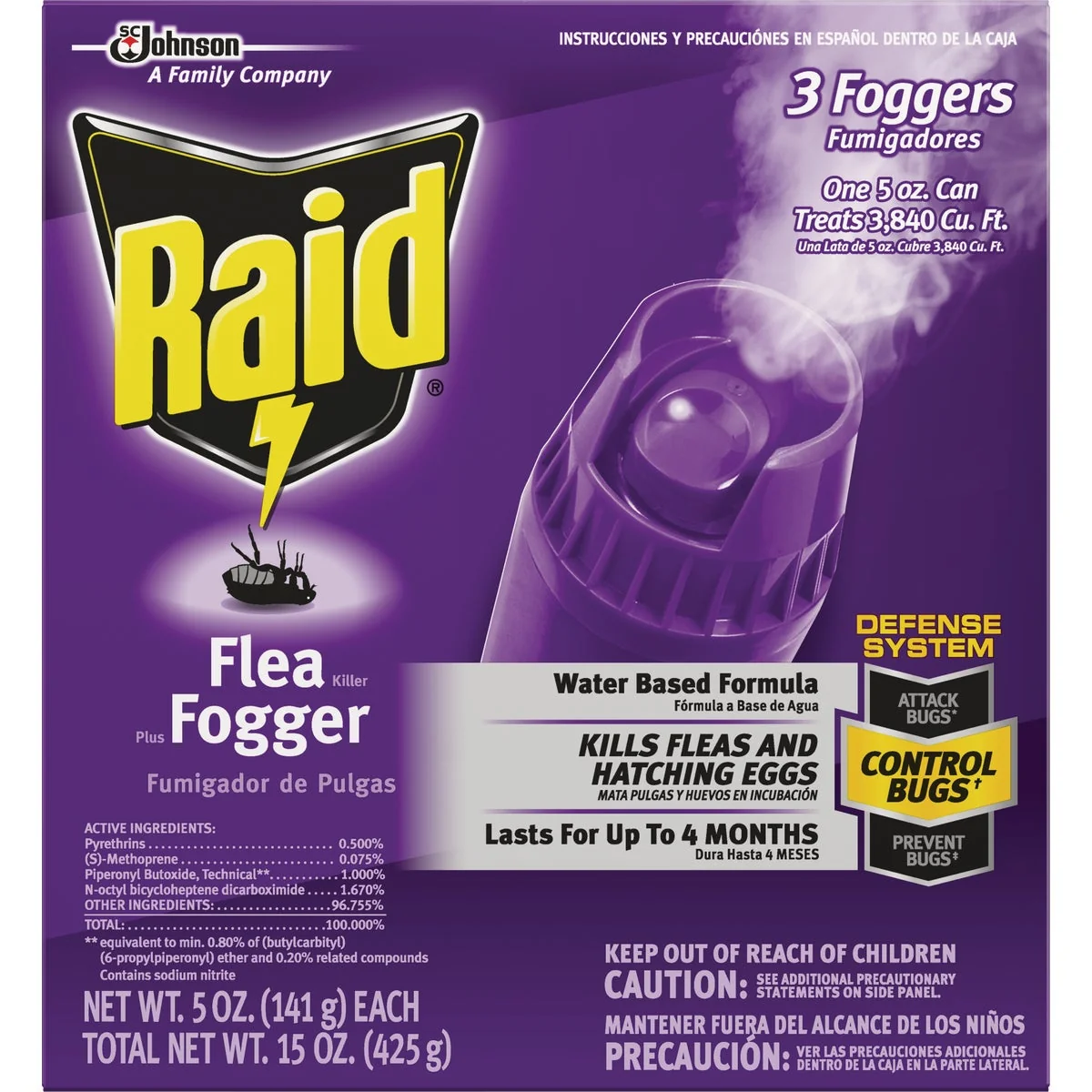 Versatile Raid 5 Oz. Flea Fogger 3-Pack Convenient