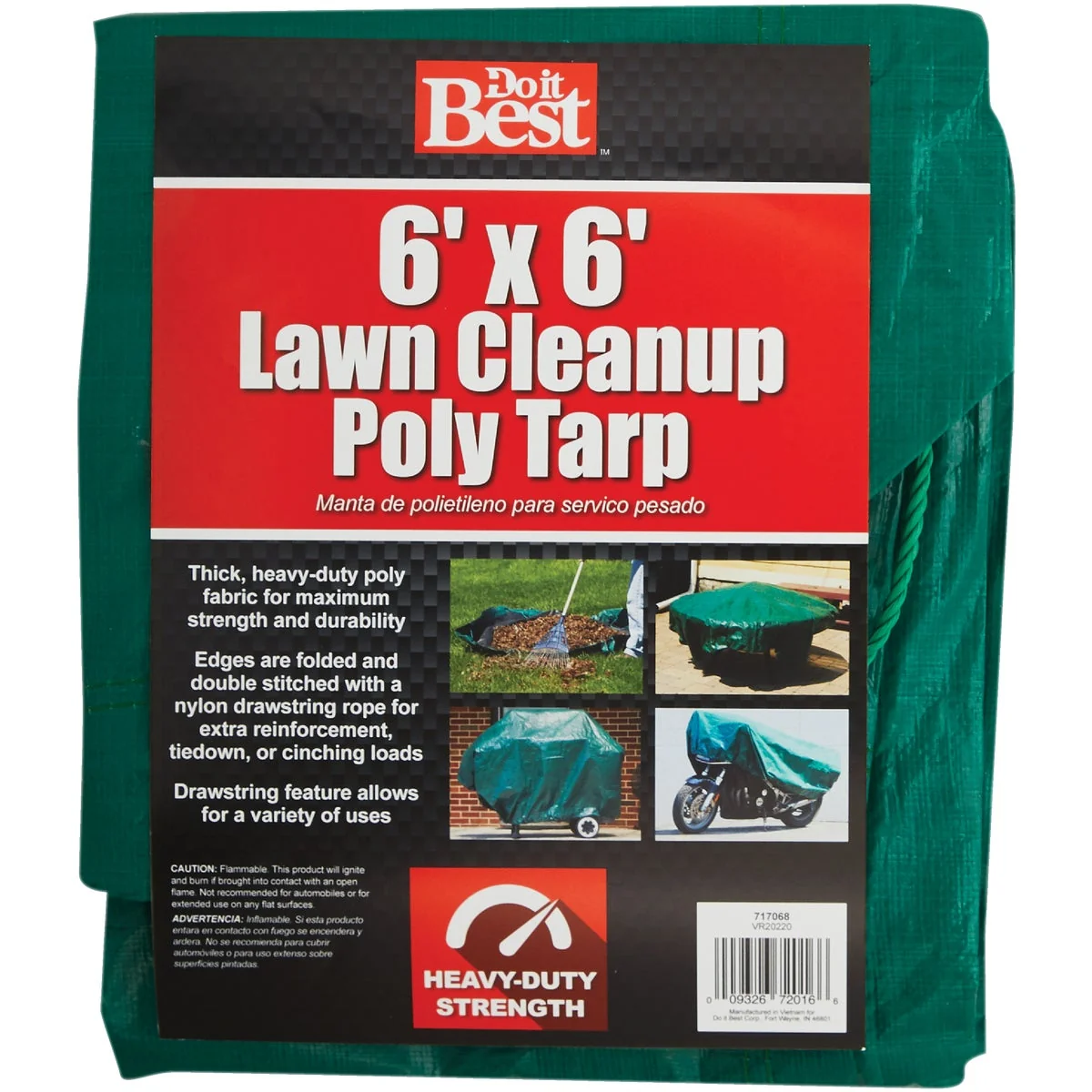 Exclusive Do it 6 Ft. x 6 Ft. Poly Fabric Green Lawn Cleanup Tarp Responsible