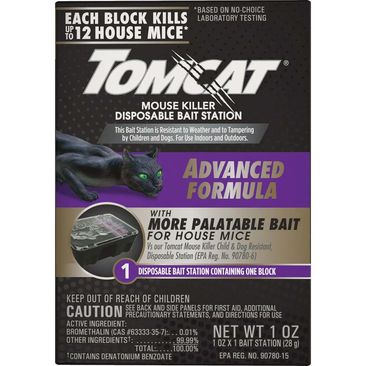 Reusable Tomcat Advanced Formula Disposable Mouse Bait Station User-Friendly