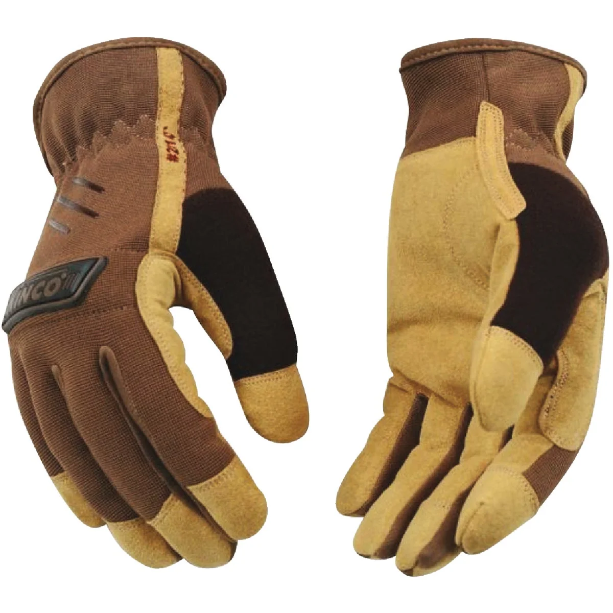 High-Performance KincoPro Men’s XL Brown Polyester-Spandex Fabric Back Work Glove High-Quality