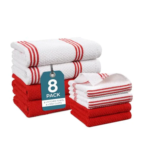 Solid Kitchen Towel Set 8 Pc 8 Count Long-Lasting