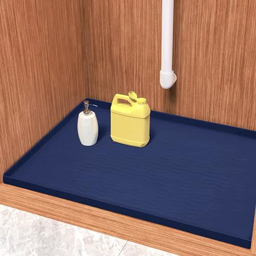 Sustainable Waterproof Silicone Under Sink Mat 31” x 22” Shelf Liner for Kitchen and Bathroom Comfortable