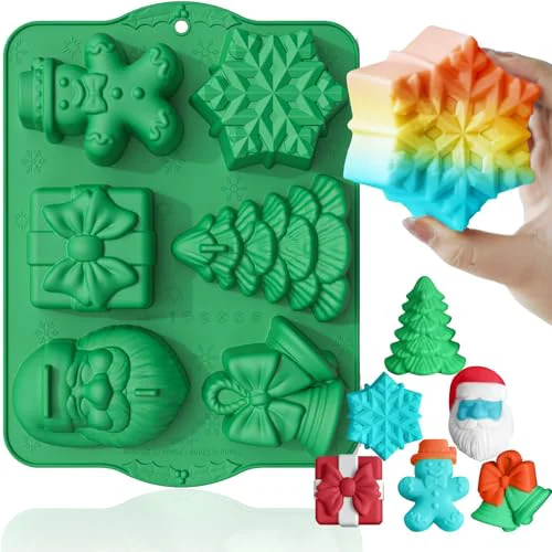 Comfortable Large Christmas Silicone Molds for Baking Cake Muffins Oven Safe zing Soap Candle Cocoa Bomb Food Grade Tray Sophisticated