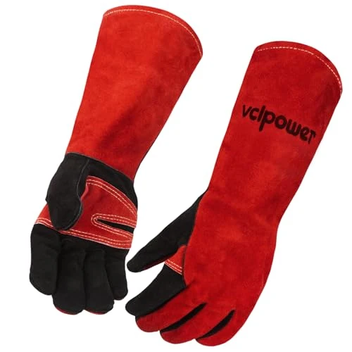 Versatile Animal Handling Gloves Size XL Fit for Men Large Hands Bite Proof Double Leather Reinforced Padding Dog Secure