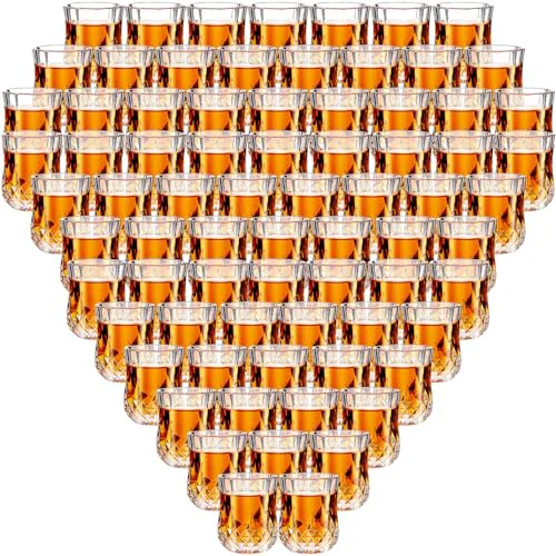 Proven 100 Pcs 1.7 oz Mini Shot Glasses Set Whiskey Tasting Glasses Heavy Duty Base Clear Shot Cup Cute Cordial Mini Wine Cups for Bourbon 100 Count Certified