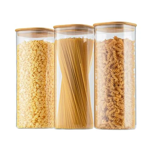 Excellent 71oz 2.2Qt Square Glass Storage Containers with Lids 3 3 Count Versatile