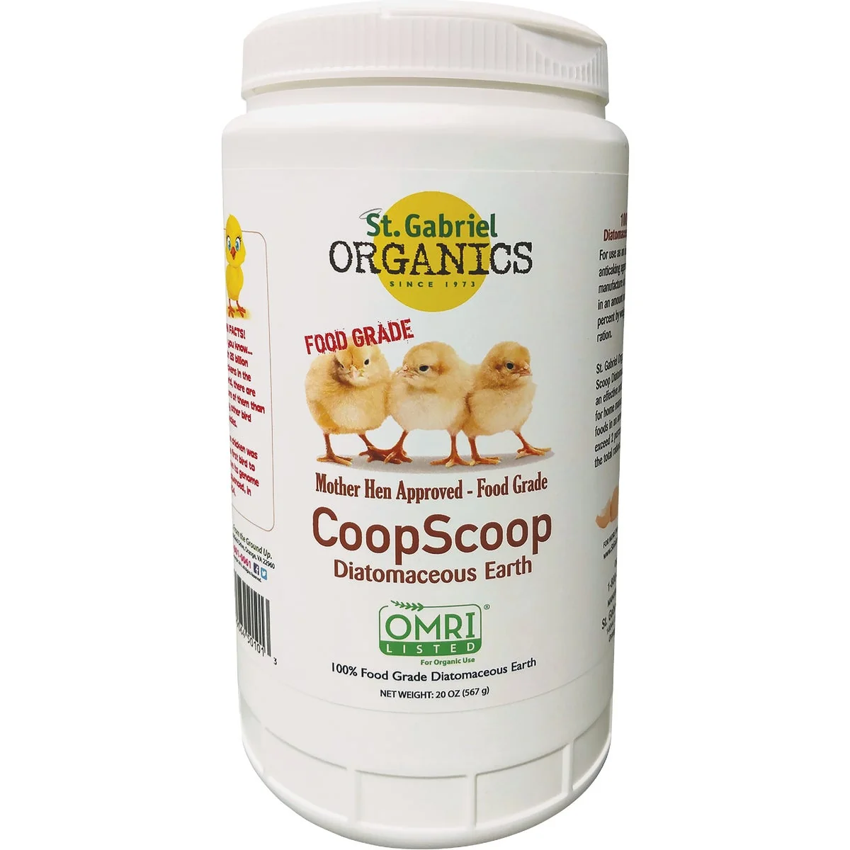 Green St Gabriel Organics CoopScoop 20 Oz. Ready To Use Powder Food Grade Diatomaceous Earth Exceptional