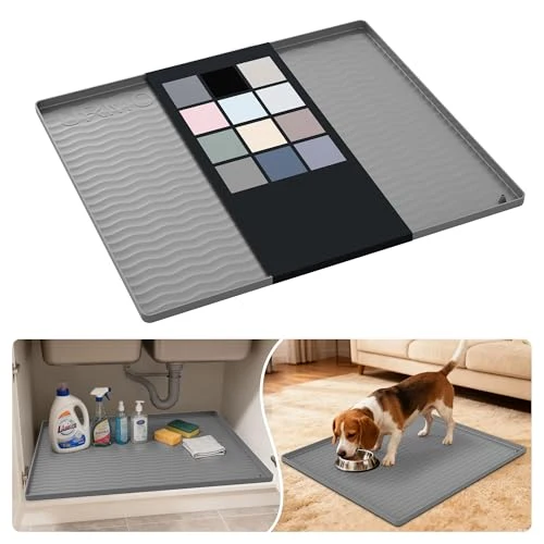 Professional Waterproof Silicone Under Sink Mat 25” x 22” Shelf Liner for Kitchen and Bathroom Next-Generation