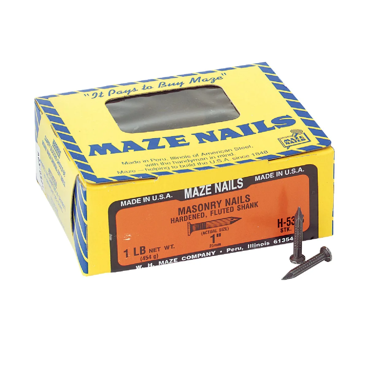 Exclusive Maze 2d x 1 In. 9 ga Hardened Steel Fluted Masonry Nails 176 Ct. 1 Lb. Stylish