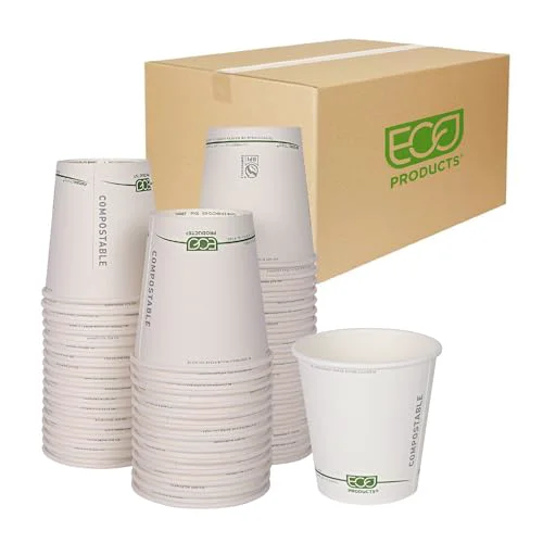 World-Class GreenStripe Disposable Paper Hot Cups 1000 Count Durable