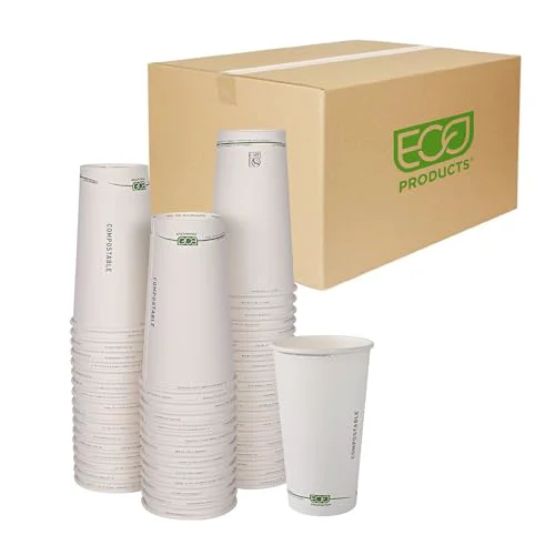 Unique GreenStripe Disposable Paper Hot Cups 1000 Count Smooth