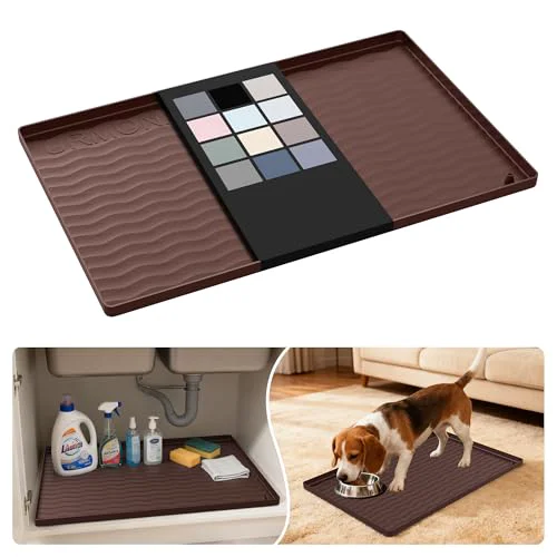Fashionable Waterproof Silicone Under Sink Mat 22” x 14” Shelf Liner for Kitchen and Bathroom Practical