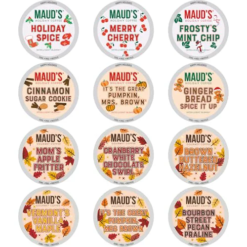 Stylish Maud s Holiday Fall Flavored Coffee Pods Variety Pack Bundle 48 Count Refined