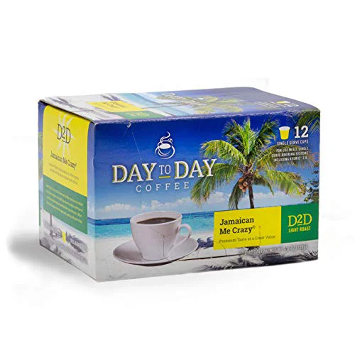 Prestigious Day To Day Jamaican Me Crazy Light Roast Single Serve Coffee Pods 120 Count Detailed