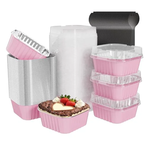 Smart 100Pack Mini Cake Pans with Lids 100 Count Carefully Designed