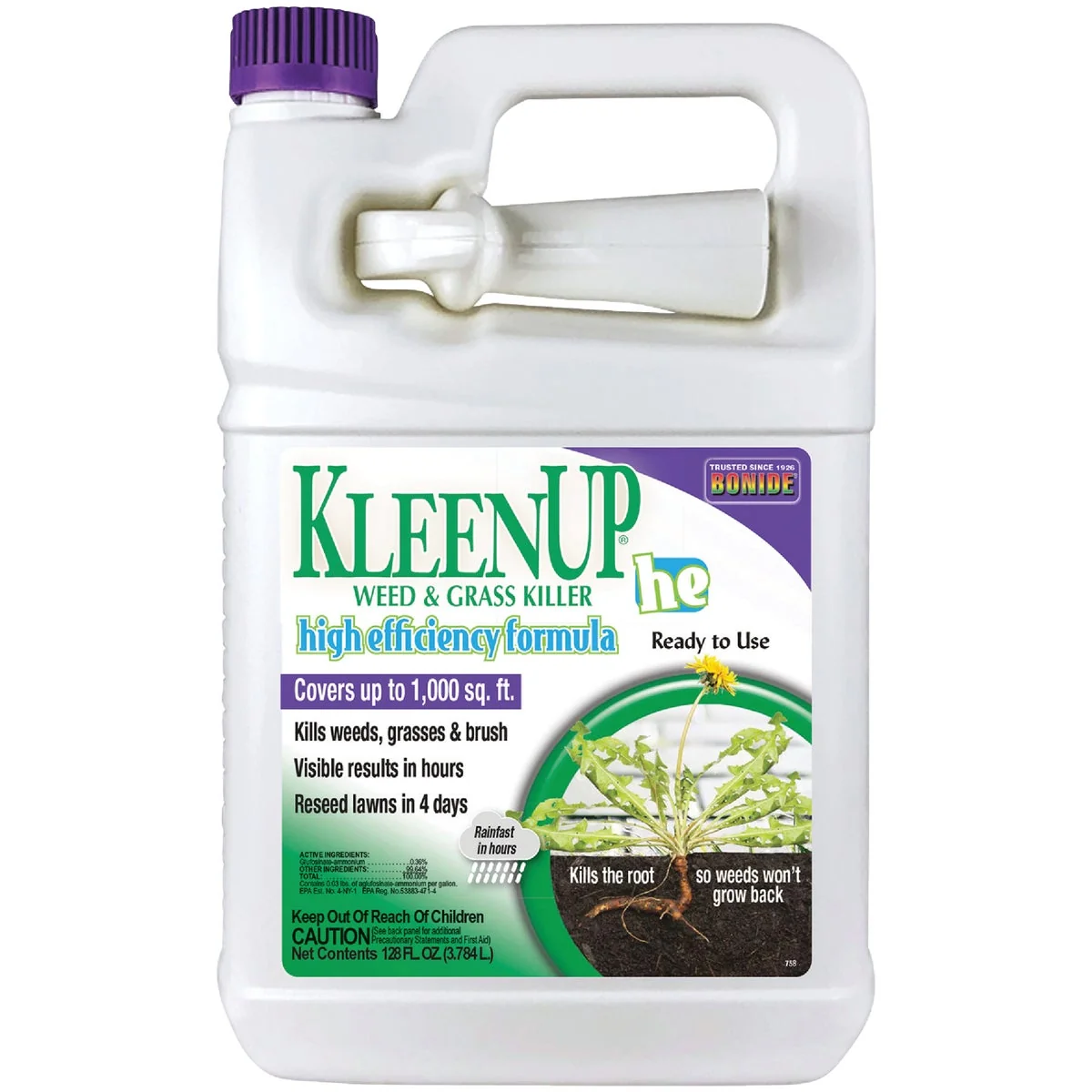 Crafted Bonide KleenUp High Efficiency Formula 1 Gal. Ready To Use Trigger Spray Weed Grass Killer High-Grade