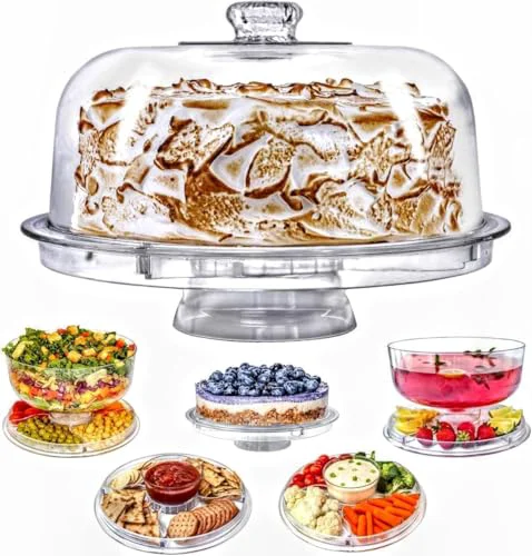 Recyclable Cake Stand with Dome Cover 6 Count Functional