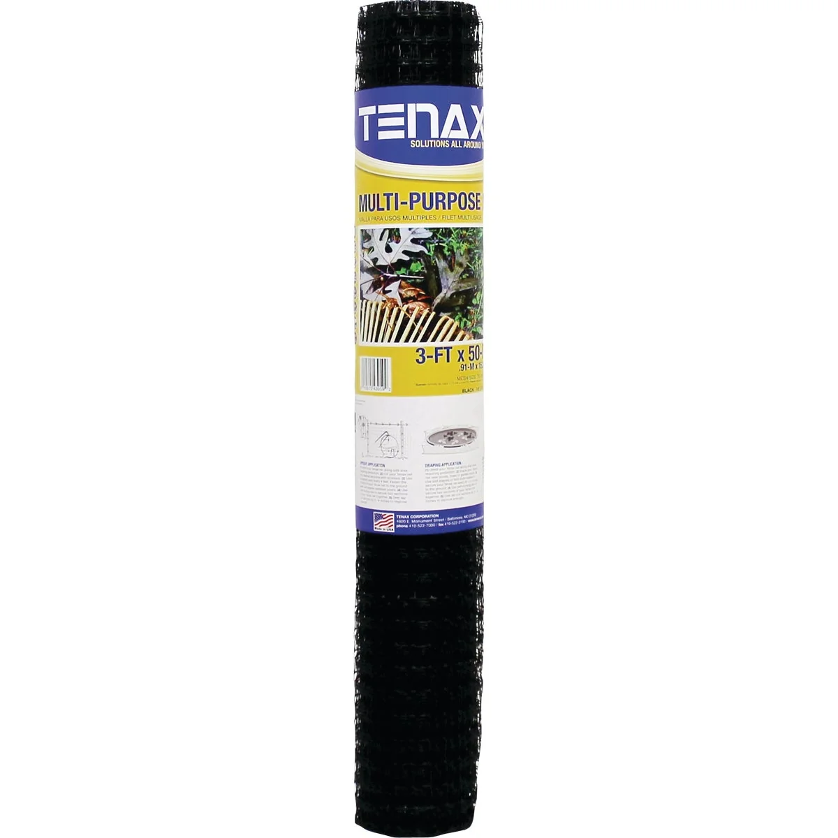 Superior Tenax 3 4 In. x 1 In. Mesh 3 Ft. x 50 Ft. Black Multi-Purpose Net User-Friendly