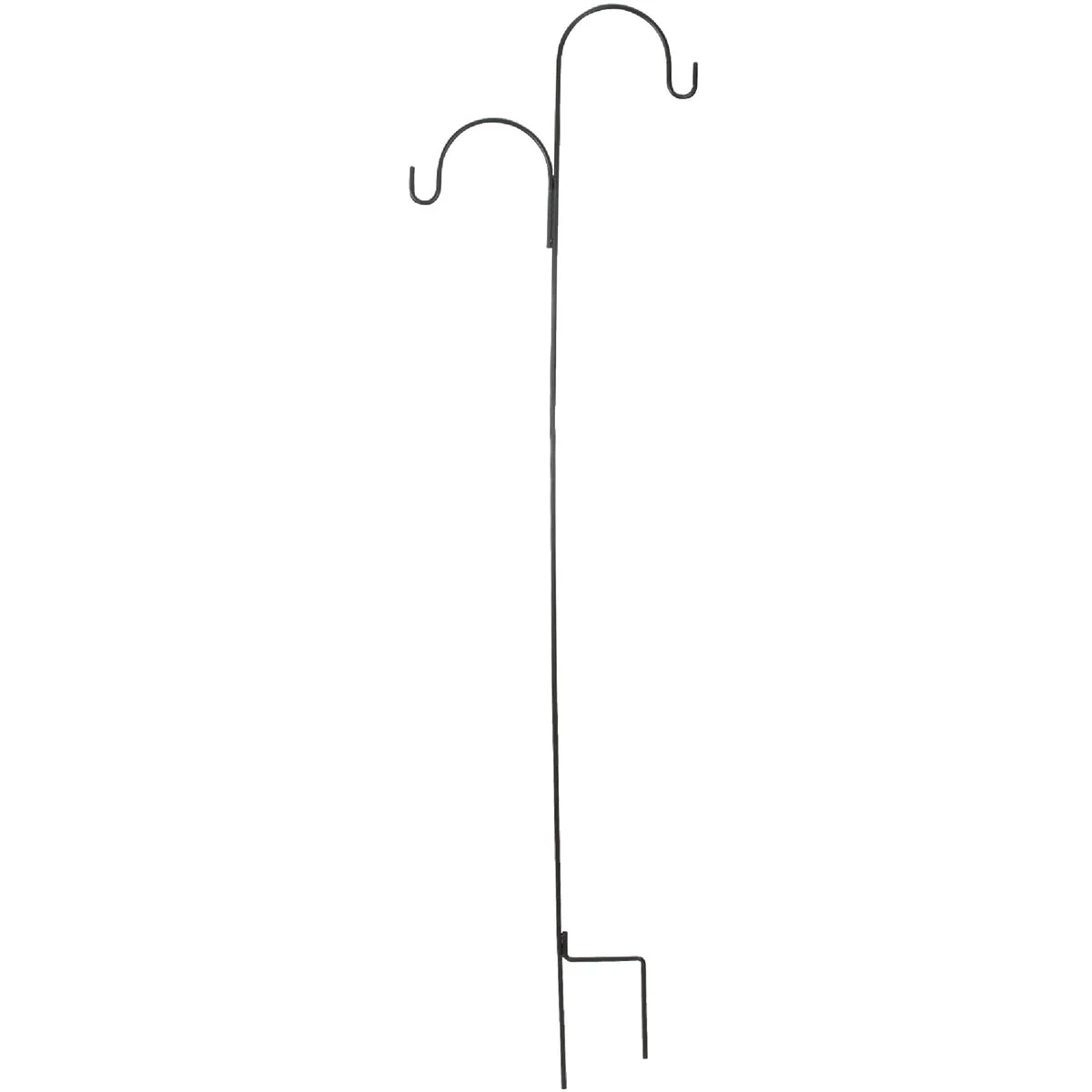 Casual Garden 91 In. Black Wrought Iron Double Offset Shepherd Hook Comfortable