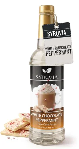 Breathable Coffee Syrup White Chocolate Peppermint Flavored Syrup for Drinks 25.4 Fl Oz Selected