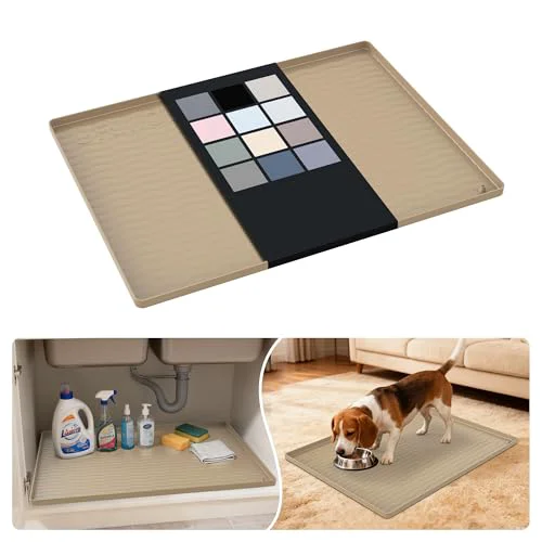 Selected Waterproof Silicone Under Sink Mat 25” x 19” Shelf Liner for Kitchen and Bathroom Unique
