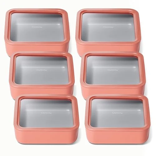 Elegant 6 Piece Glass Food Storage Container Set 6 Count Contemporary