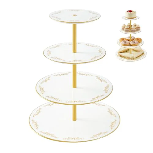 Convenient 4 Tier Cupcake Stand Tower Smooth
