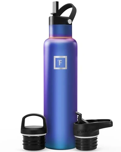 Environmentally Friendly 24 oz Narrow Mouth Water Bottle with 3 Lids Fast