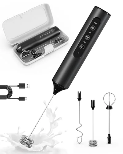 Superior 3 Speed Rechargeable Electric Milk Frother Handheld Foam Maker Verified