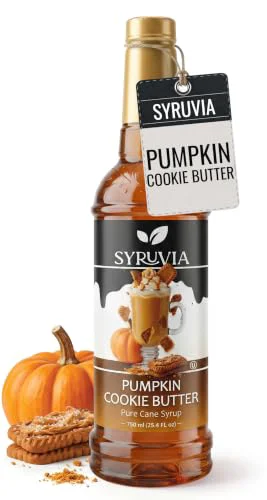 User-Friendly Coffee Syrup Pumpkin Cookie Butter Flavored Syrup for Drinks 25.4 Fl Oz Solid