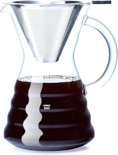 High-Performance 18 Pack Pour Over Coffee Maker with Permanent Stainless Filter 27 fl oz 18 Count Refined