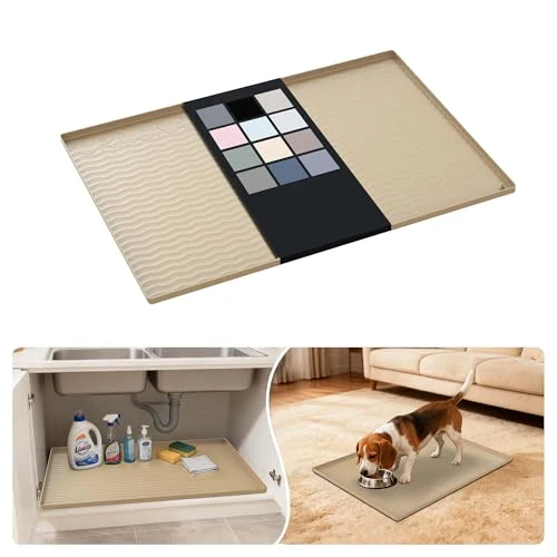 Sustainable Waterproof Silicone Under Sink Mat 28” x 22” Shelf Liner for Kitchen and Bathroom Outstanding