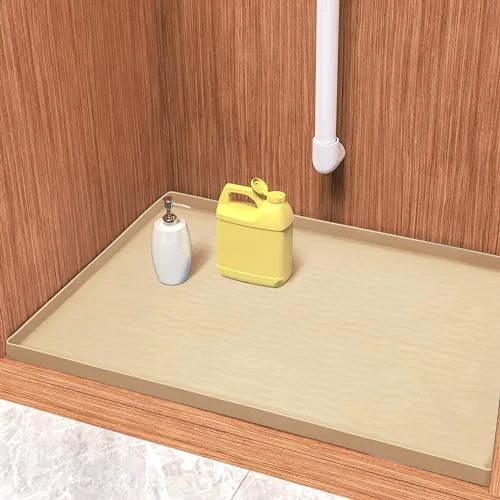 Professional Waterproof Silicone Under Sink Mat 31” x 22” Shelf Liner for Kitchen and Bathroom Secure