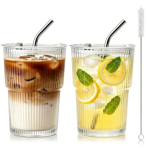 Proven 13oz Iced Coffee Cups with Lids and Straws Innovative